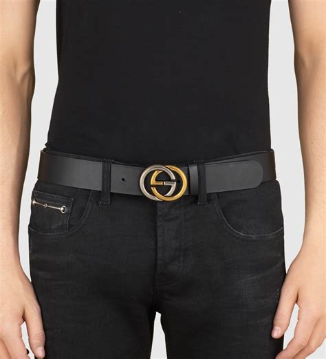 gucci leather belt with interlocking g buckle price|Gucci leather belt price.